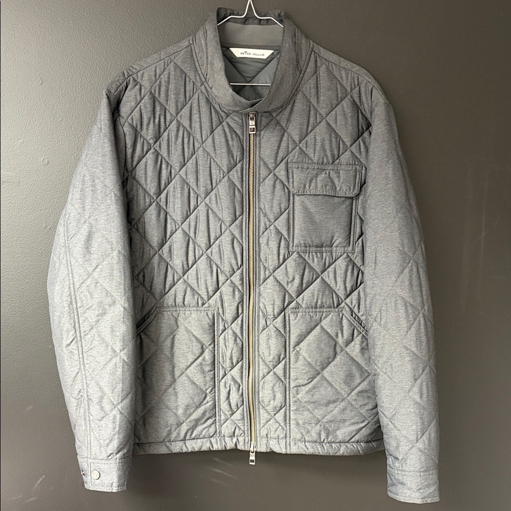 Peter Millar Gray Quilted Puffer Jacket